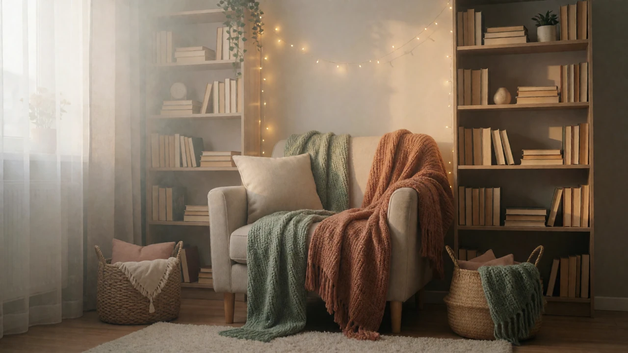 A cozy reading nook with warm lighting, representing a sensory-friendly environment for neurodivergent dating
